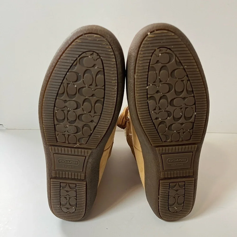 Coach Suede Shearling Boots Size 8B